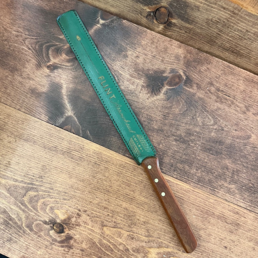 Flint Arrowhead USA Stainless Vanadium Slicer Knife 2495 Wood Handle with Sheath